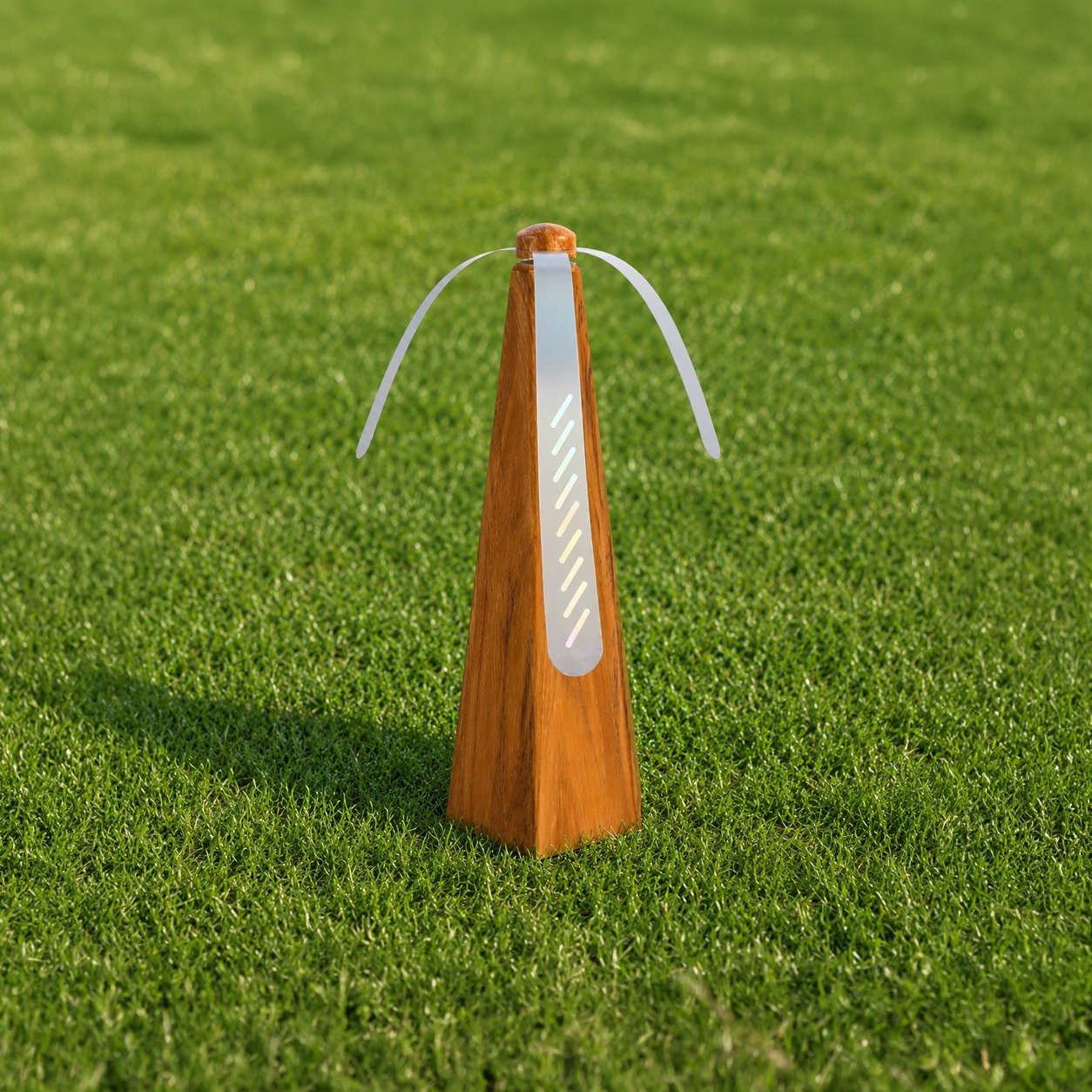 A tabletop fan that keeps flies away from the food